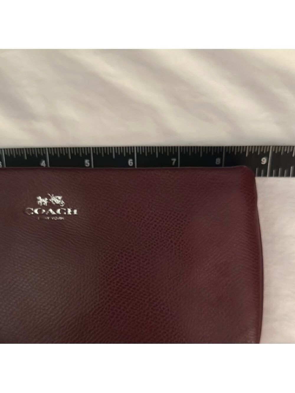 Coach Burgundy Leather Clutch Wristlet - Picture 6 of 9